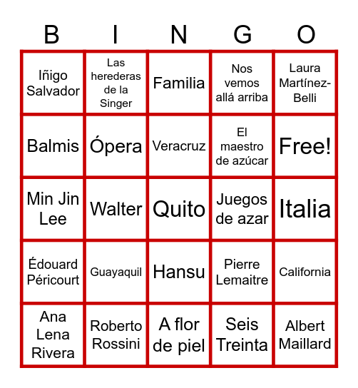 HUELLAS DE PAPEL2 Bingo Card