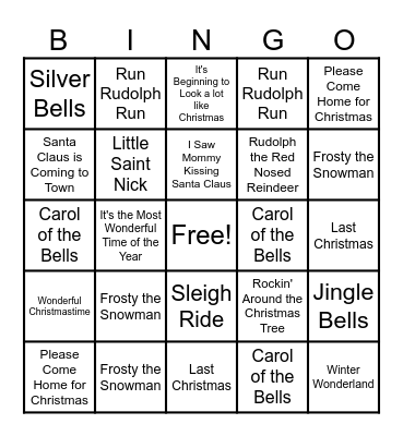 PD Exercise Holiday Party BINGO Card