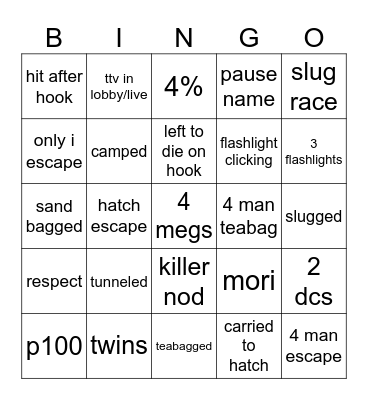Wolfes Survivor Bingo Card