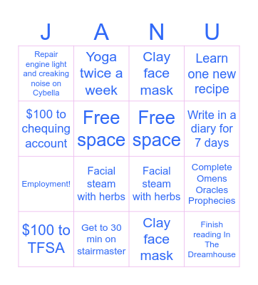 January Bingo Card