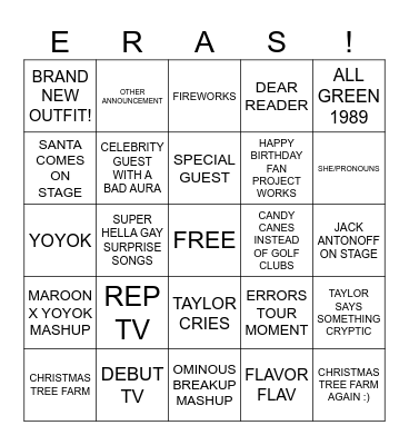 CLOSING NIGHT BINGO Card