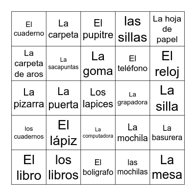 Los Objetos de la clase Bingo Card