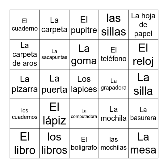 Los Objetos de la clase Bingo Card