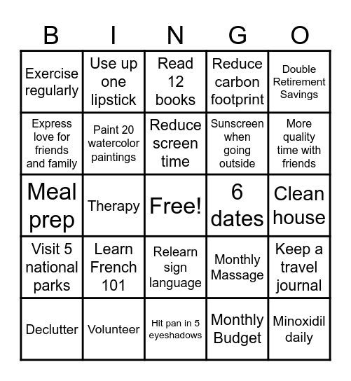 2025 Bingo Card