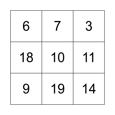 Grandparent's Day Bingo Card