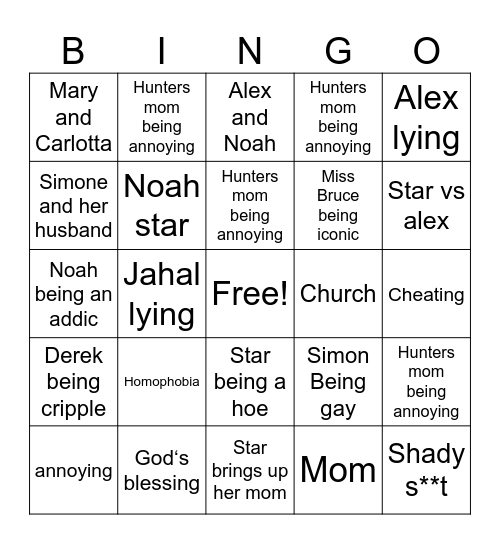 Star Bingo Card