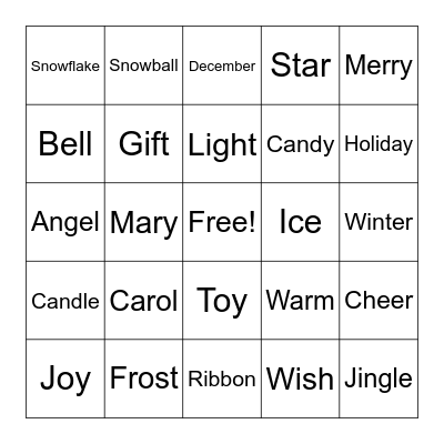 Christmas Bingo Card