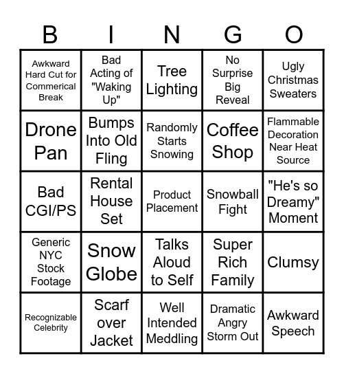 Christmas Movie Bingo Card