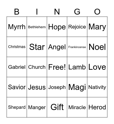 Christmas Party Bingo Card