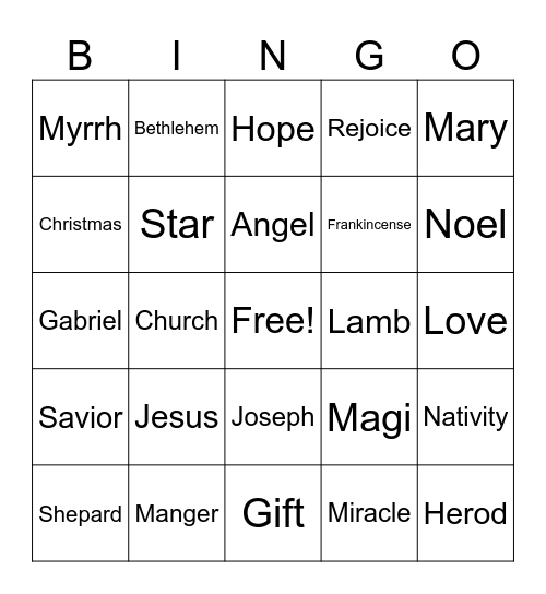 Christmas Party Bingo Card