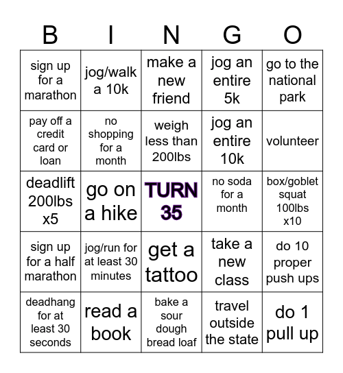 2025 Bingo Card