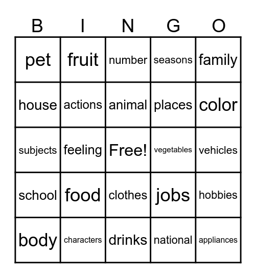 Fun with BINGO Card