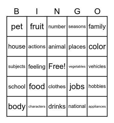 Fun with BINGO Card