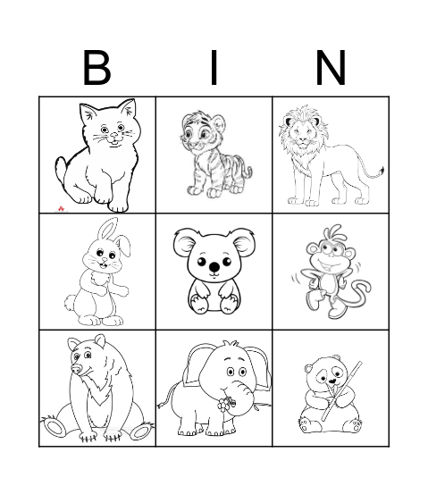 Animals Bingo Card