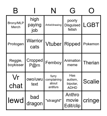 FURRY Bingo Card