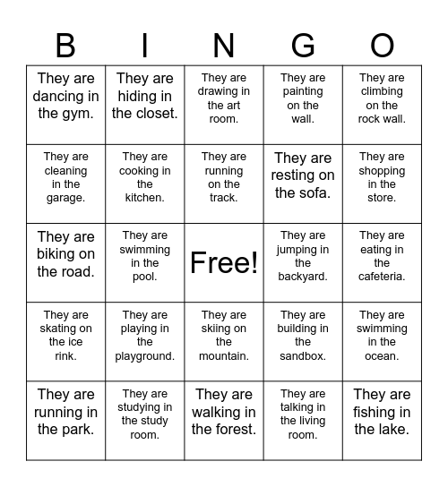 They are . . . Bingo Card