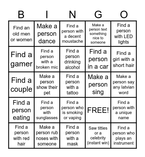 Omegle Bingo Card