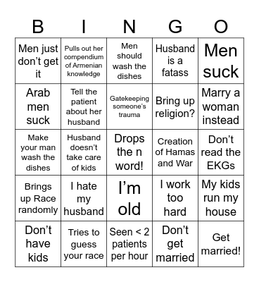 Sayegh Bingo Card