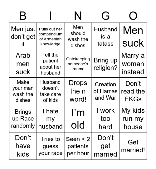 Sayegh Bingo Card