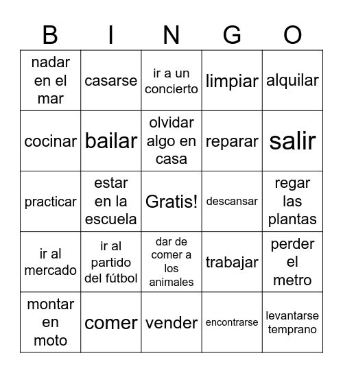 Hechos comunes Bingo Card