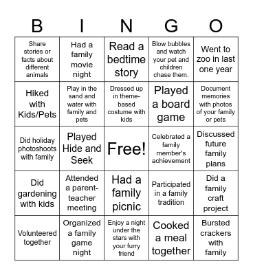 ParentsNet- Make-a-Wish BINGO Contest Bingo Card