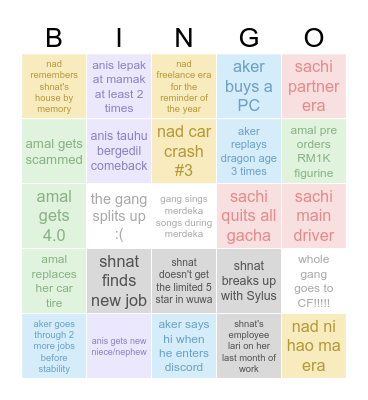 cringe 2025 predictions Bingo Card