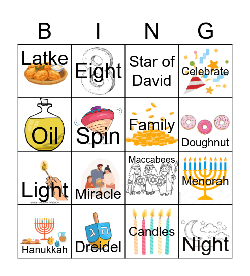 Hanukkah Bingo Card