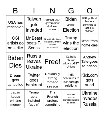 2024 Bingo! Bingo Card