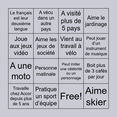 Bingo Challenge! Bingo Card