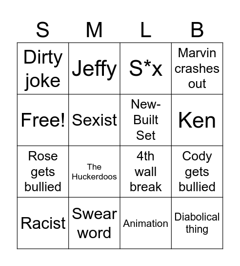 SML Bingo Card