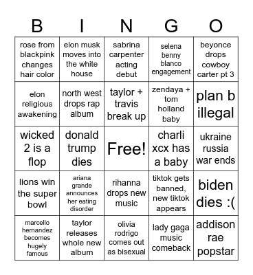 2024 bingo lauren Bingo Card
