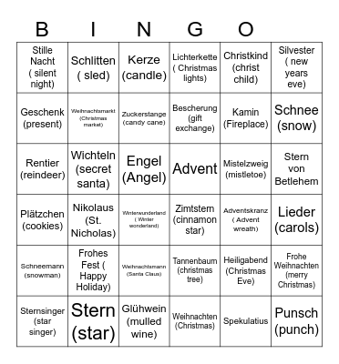 Weihnachtsbingo Card