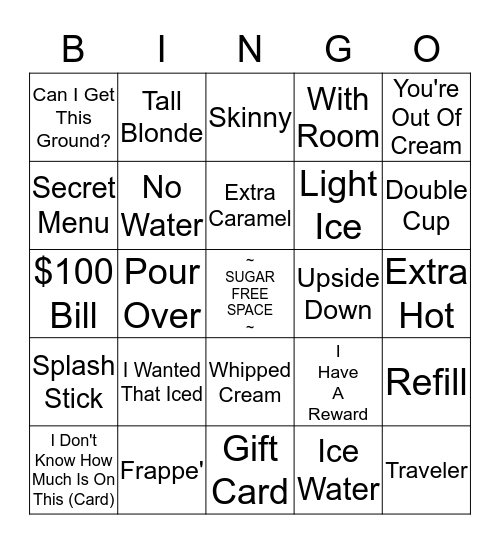★ STARBUCKS BINGO ★ Bingo Card