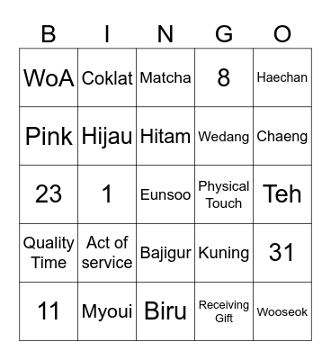 YTL BINGO Card