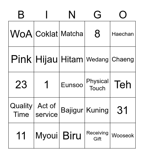 YTL BINGO Card