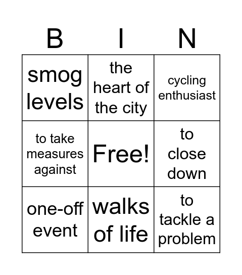 Mexico City Bingo Card