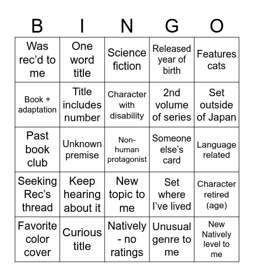 CatDQ's Bingo Card