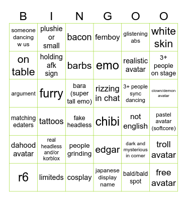 salon de fiestas Bingo Card
