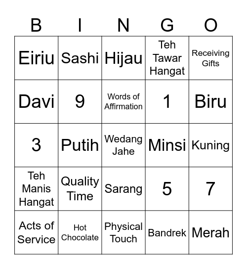 Punya Chaeng Bingo Card