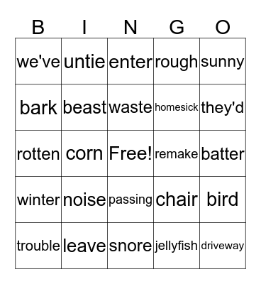 Grade 3 Bingo Card