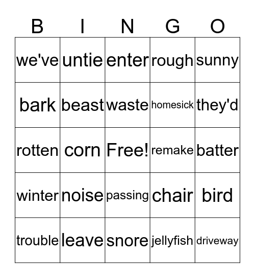 Grade 3 Bingo Card