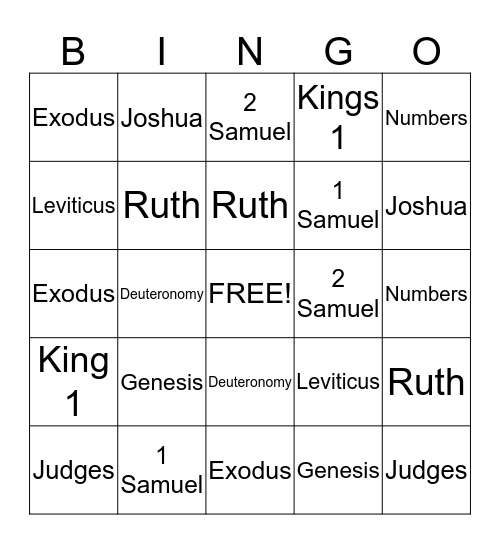 Old Testament Bingo Card