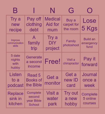 2025 BINGO Board Bingo Card