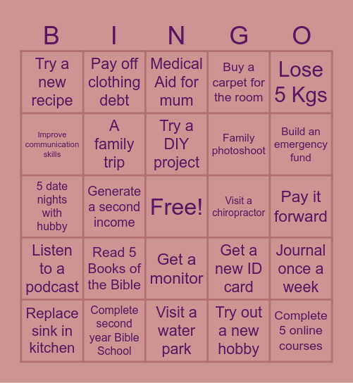 2025 BINGO Board Bingo Card