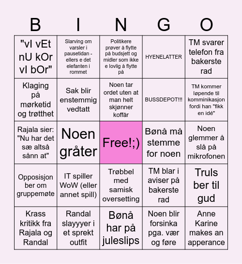 FFK Bingo Card