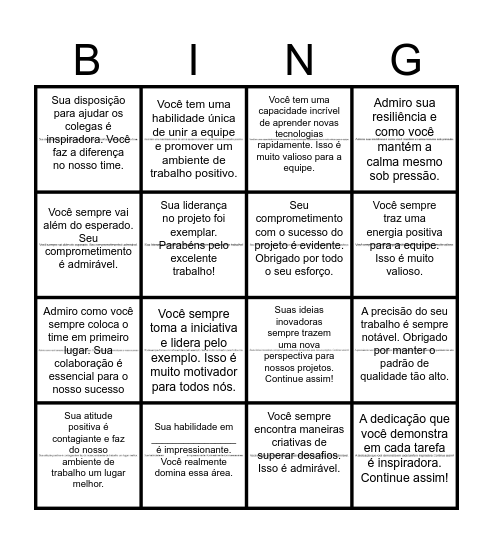 Mandou bem! Bingo Card