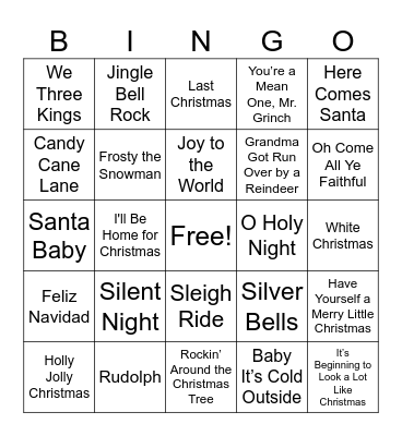 Christmas Bingo Card