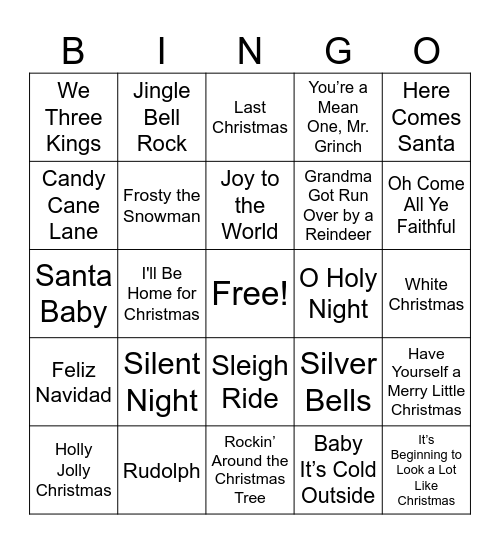 Christmas Bingo Card