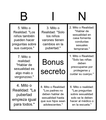 Bingo Familiar Bingo Card