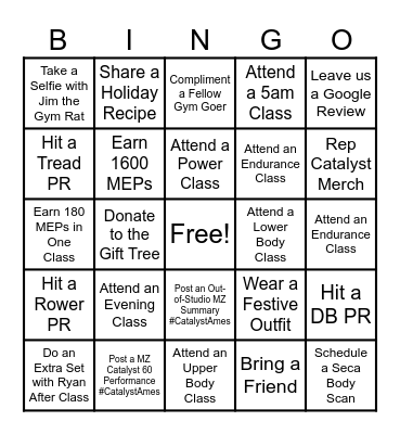 12 Days of Christmas Bingo Card